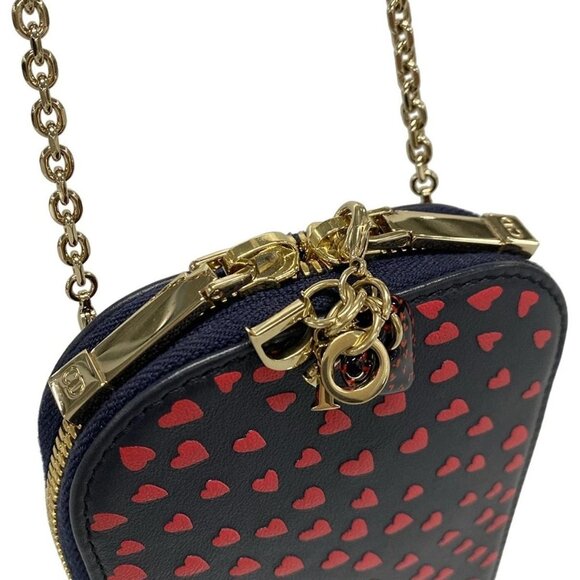 Auth DIOR/ChristianDior Call'in Dior phone holder Dark Navy Red Leather - Picture 11 of 15